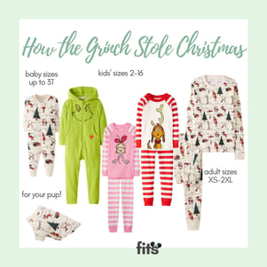 Hanna Andersson matching Christmas jammies for babies through adults--even the dog--How the Grinch Stole Christmas