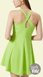 lime green tennis dress with criss-cross back