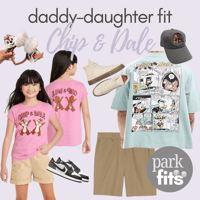 Disney's Chip & Dale inspired coordinating theme park outfits daddy-daughter