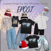 Whitaker Family Christmas Trip custom curated Disney looks: silver & black sparkle EPCOT