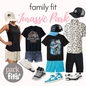 Jurassic Park inspired family outfit for Universal theme park vacation