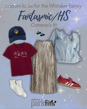 Whitaker Family Christmas Trip custom curated Disney looks: mom's Fantasmic Hollywood glam look