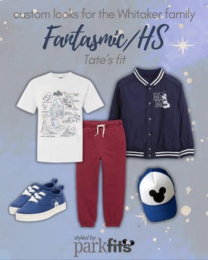 Whitaker Family Christmas Trip custom curated Disney looks: little boy's Fantasmic Hollywood glam look