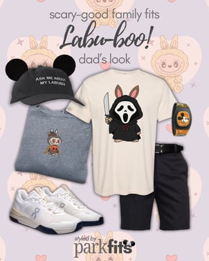 Scary-good Disney Halloween family outfit inspiration: Labubu Halloween dad's look