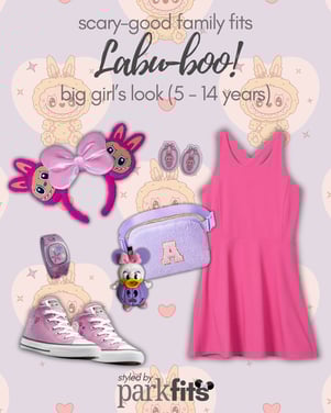 Scary-good Disney Halloween family outfit inspiration: Labubu Halloween girl's look