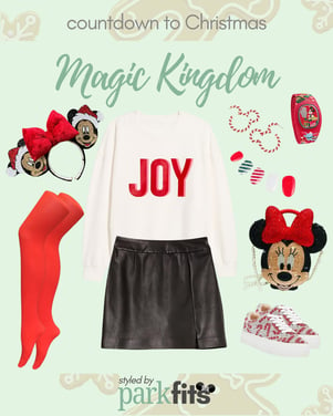 Countdown to Christmas Magic Kingdom Mickey/Minnie Rhinestone Theme Park Outfit Inspiration