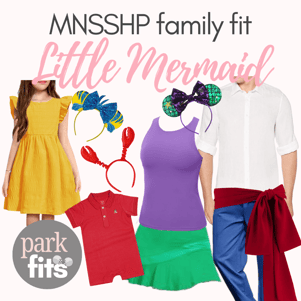 Little Mermaid inspired family costume Eric, Ariel, Sebastian, and Flounder