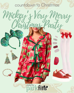 Countdown to Christmas Magic Kingdom Mickey's Very Merry Christmas Tree Pajama Party Theme Park Outfit Inspiration