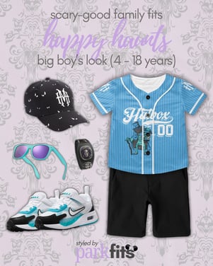 Scary-good Disney Halloween family outfit inspiration: Haunted Mansion look for boy