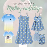 Too-easy Disney family outfit inspiration: Mickey matching denim and yellow