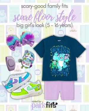Scary-good Disney Halloween family outfit inspiration: Monsters, Inc. girl look