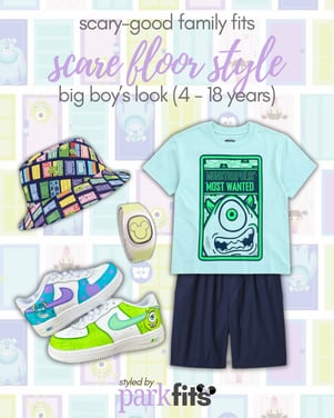 Scary-good Disney Halloween family outfit inspiration: Monsters, Inc. boy look