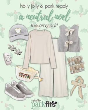 Holly jolly & park ready Disney Christmas outfit inspiration: neutral look two ways - gray version