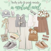 Holly jolly & park ready Disney Christmas outfit inspiration: neutral look two ways - in tan and in gray