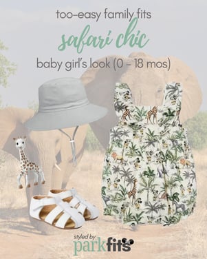 Too-easy Disney family outfit inspiration: safari chic khaki and green outfit for baby girl