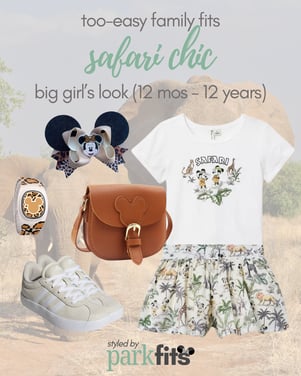 Too-easy Disney family outfit inspiration: safari chic khaki and green outfit for big girl