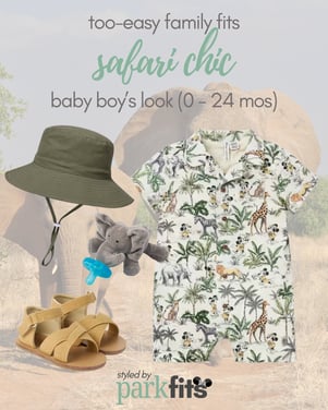 Too-easy Disney family outfit inspiration: safari chic khaki and green outfit for baby boy