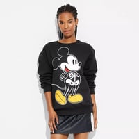 Skeleton Mickey Ladies Crew Neck Sweatshirt