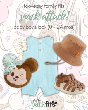Too-easy Disney family outfit inspiration: baby boy's snack-themed look