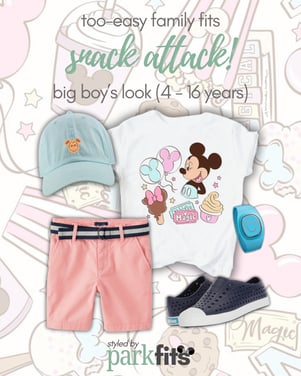 Too-easy Disney family outfit inspiration: big boy's snack-themed look