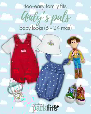 Too-easy Disney family outfit inspiration: Andy’s pals Toy Story baby looks