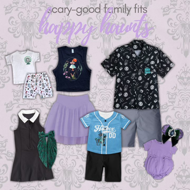 Scary-good Disney Halloween family outfit inspiration: Haunted Mansion family look